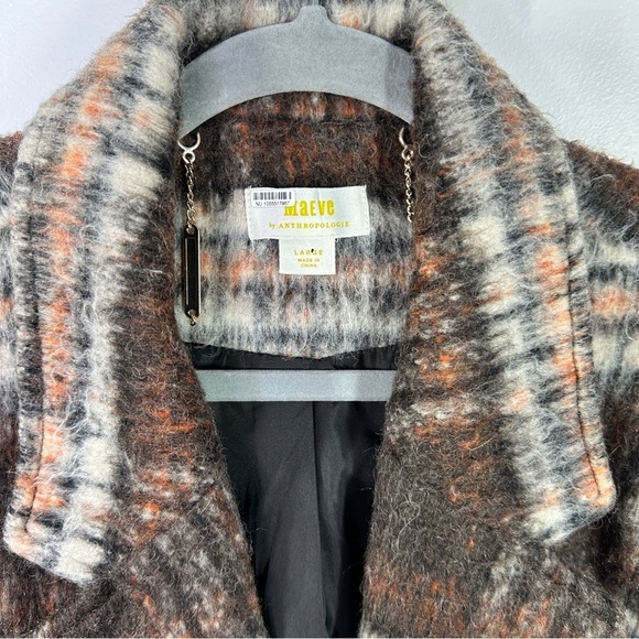 Anthropologie Maeve Brown Brushed Plaid Blazer sz L - Picture 7 of 10